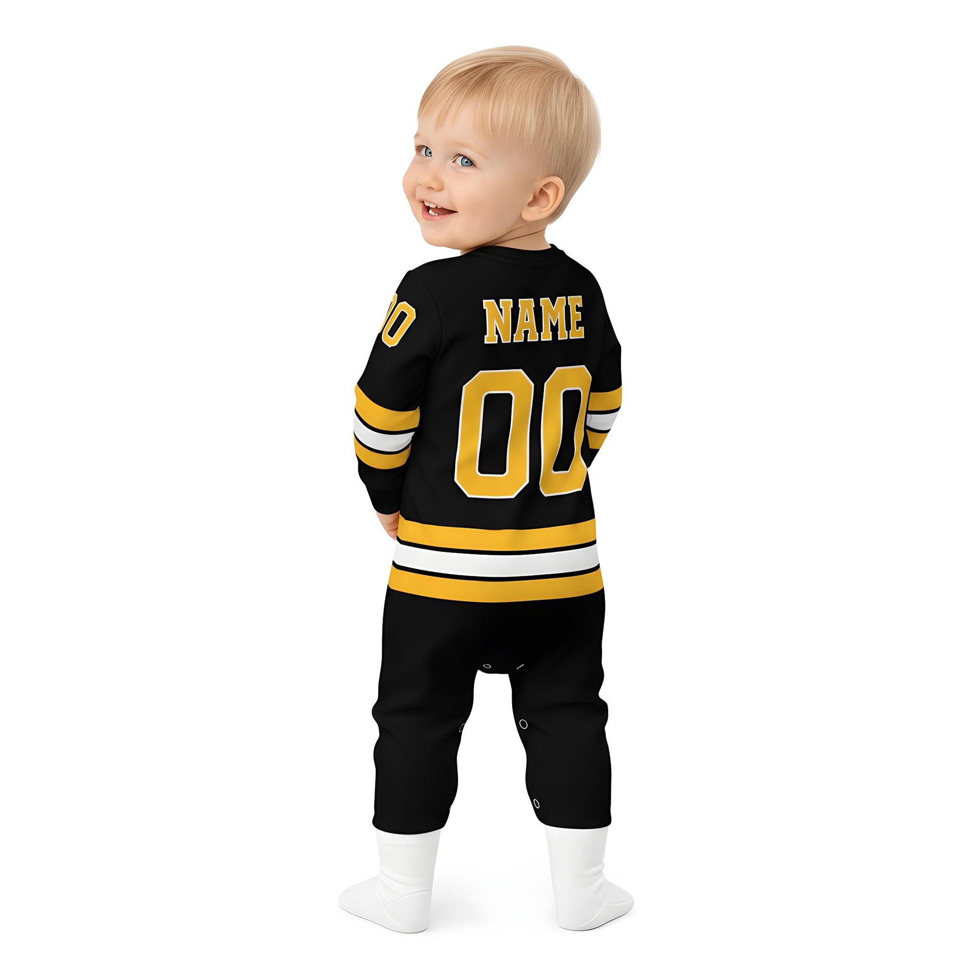 Boston Hockey Baby Jumpsuit